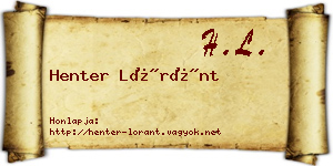 Henter Lóránt névjegykártya